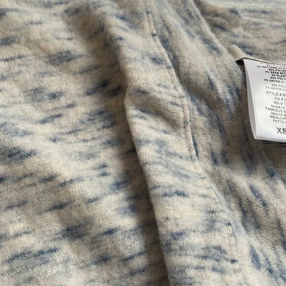 Long Cream Marled Duster Sweater Cozy Grandma Cardigan Loungewear Oversized - Picture 3 of 5